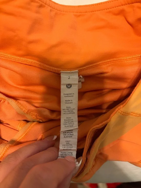 lululemon athletica Bright Orange Running Shorts - Picture 3 of 3